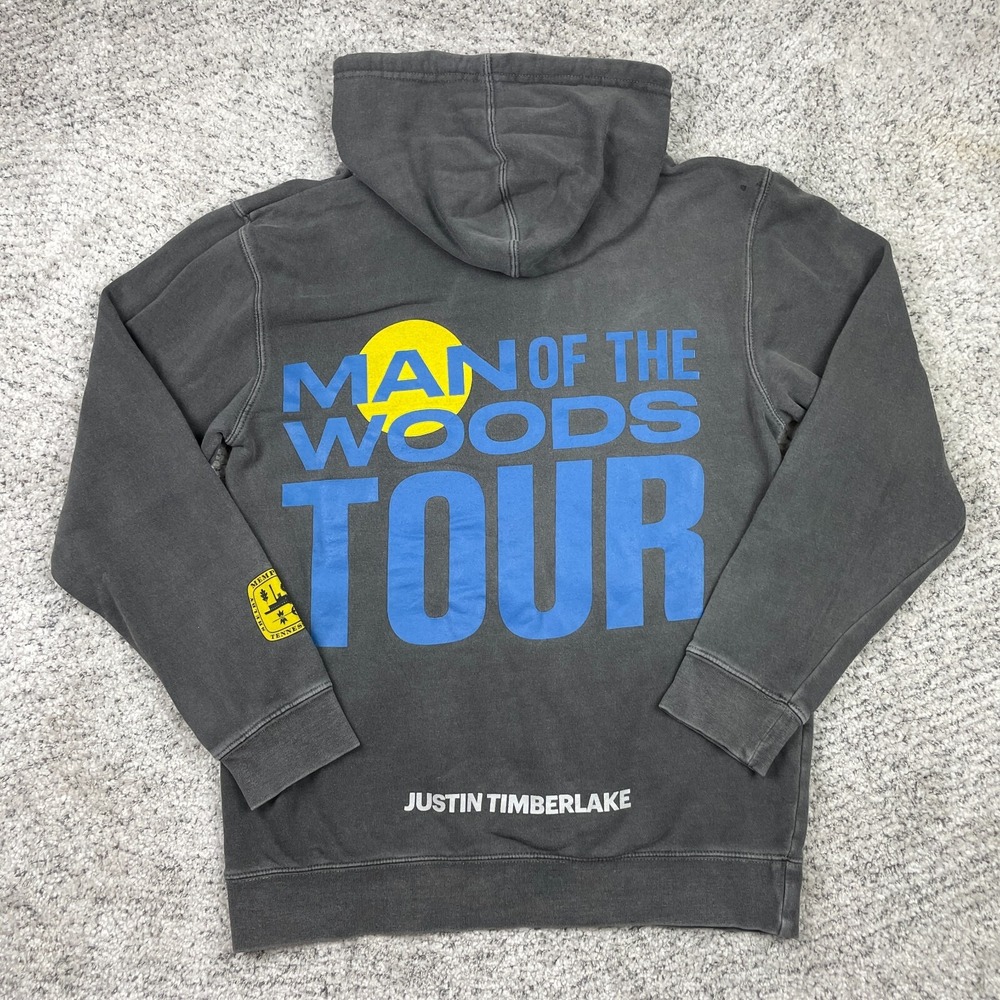Justin Timberlake Hoodie Adult Small Man Of The Woods Tour Concert Pullover Gray